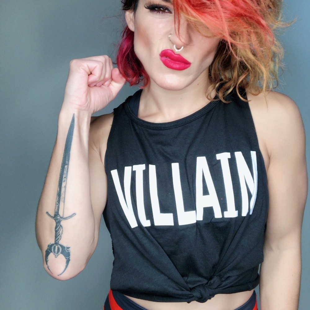 HERO VILLAIN muscle tank crop tee comic marvel dc